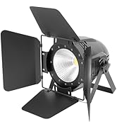 200w Stage Light with Barn Doors,Cob Led Spotlights Warm + Cold White Par Light.DMX512 Regulation...