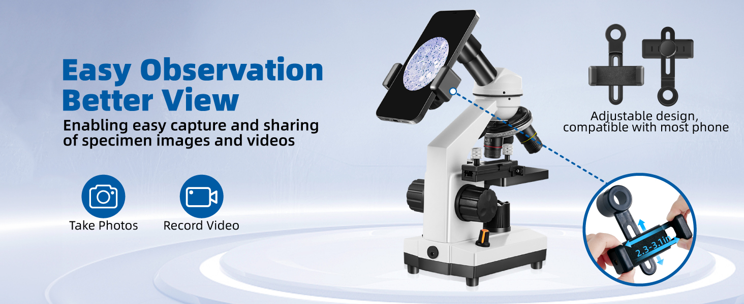 Monocular Microscope with LED Light