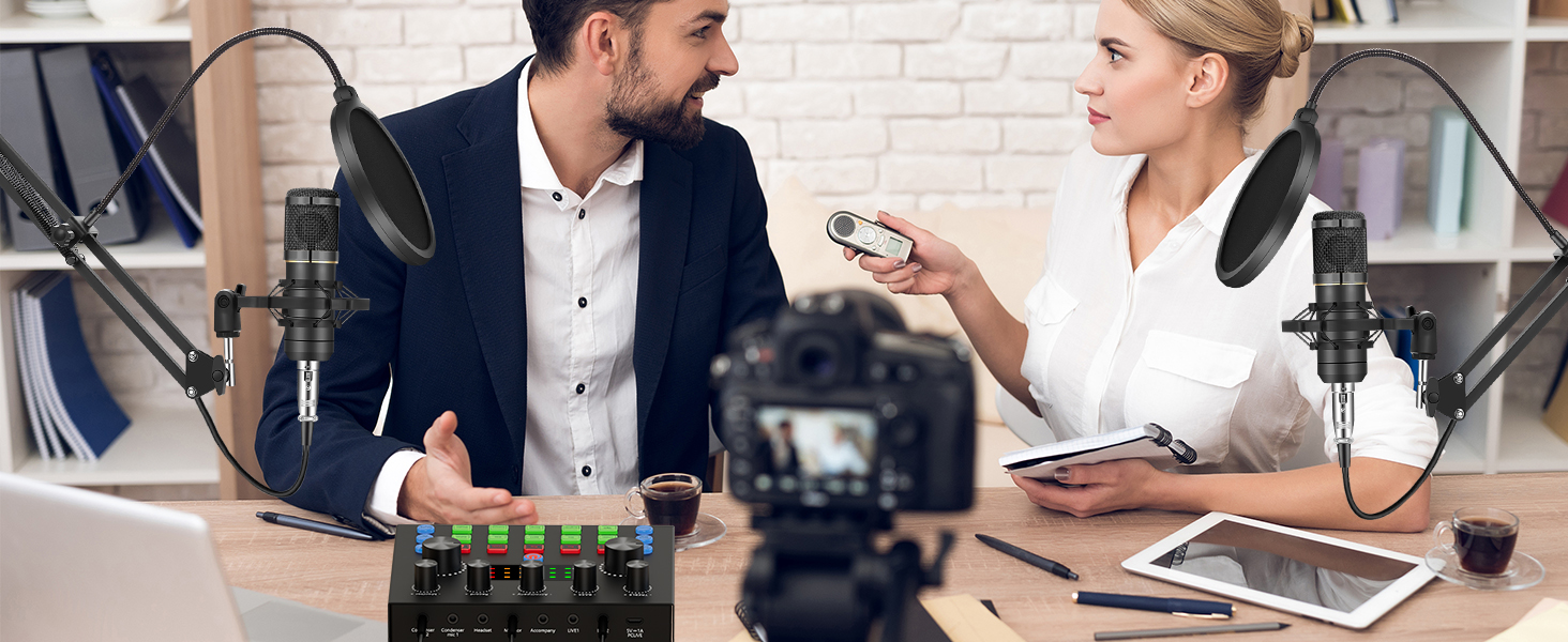 Podcast Equipment Bundle for 2, Podcast Equipment Bundle, Audio Interface, podcast equipment