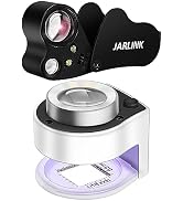 JARLINK 2 Pack 30X 60X Jewelers Loupe, Foldable Jewelry Magnifier with Bright LED Light, Desktop ...