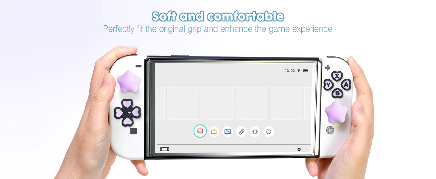 Cute Switch Joycon Thumb Grip Caps, Kawaii D-Pad Button Cover