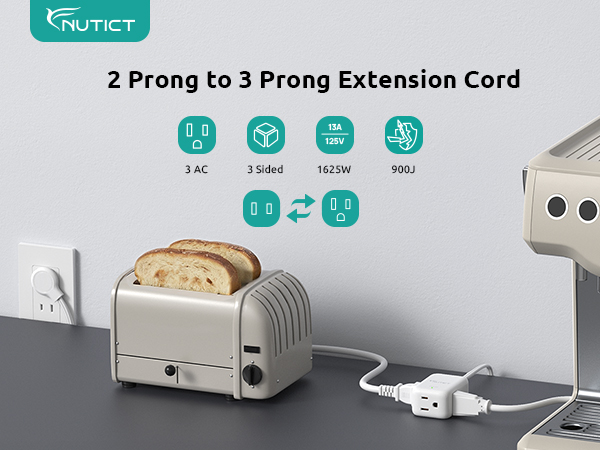 Flat Short Extension Cord