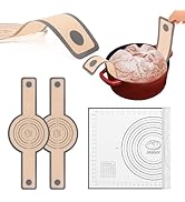 Jeasor 3 PCS Silicone Baking Mat Set, Silicone Bread Sling for Dutch Oven, Reusable Sourdough Bre...
