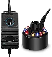 FITNATE Mist Maker Fogger,12 LED Color Changing Fog Atomizer Air Humidifier, with Adjustable Fog ...