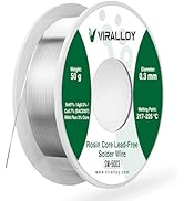 VIRALLOY Lead-Free Solder Wire 0.3mm (SAC0307) 50g – Rosin Core Flux, Silver Solder Wire Sn97/Ag0...