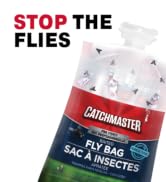 Catchmaster Pro Series Fly Bag 2-Pack, Hanging Fly Trap Outdoor Home, Bug Catcher and Flying Inse...