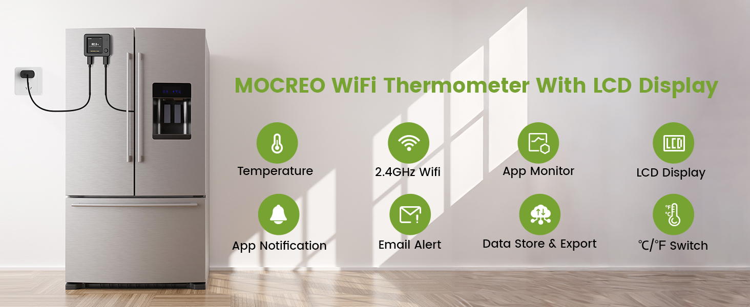 MOCREO WiFi Thermometer NS1 With LCD DIsplay
