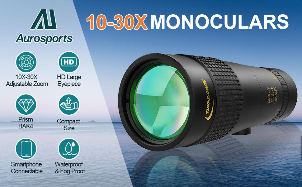 aurosports 10-30x40 zoom monocular