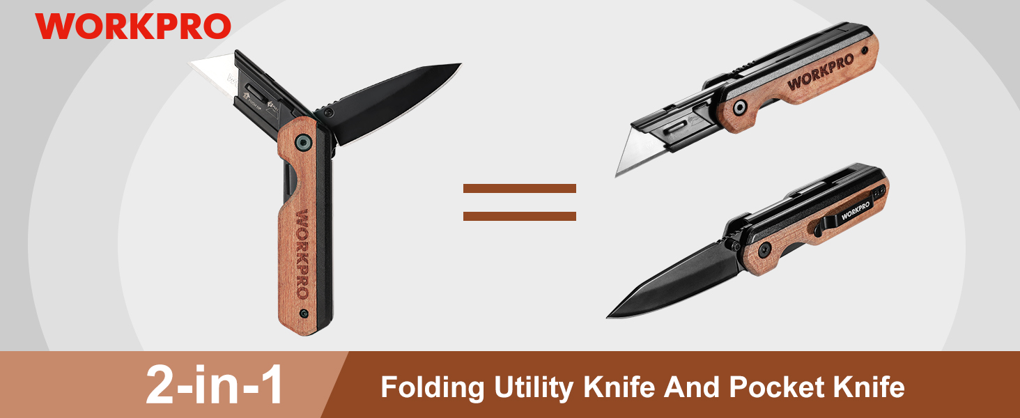 utility knife box cutter opener folding razor blade belt pocket heavy duty camping quick change