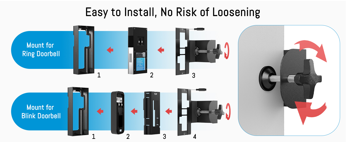 all metal doorbell mount