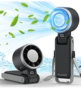 PlayHot Portable Handheld Turbo Fan with Ice Cooling, Rechargeable Personal Fan, Up tp 12Hrs Cool...