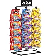 TJ.MOREE Chip Rack Display Stand, Chip Bag Holder for Party Display 3-Row 48 Clips Countertop Sna...