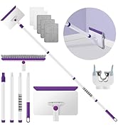 Baseboard Cleaner Tool with Handle, 60" Extendable Long Handle Baseboard Cleaner with 5 Reusable ...