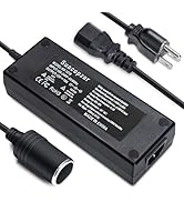 Suacopzar 10ft AC Converter to 12 Volt 10A Car Power Adapter, Type B 3 Pin Cigarette Lighter Sock...