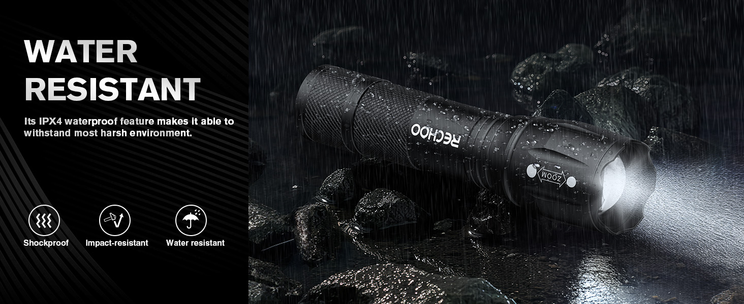 Versatile Modes/Tactical Switch/Rugged Design/Weather Resistant/Shockproof