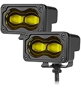 Auto Power Plus SAE Fog Lights Yellow 3 Inch LED Pod Light Bar Street Legal DOT Approved Off Road...