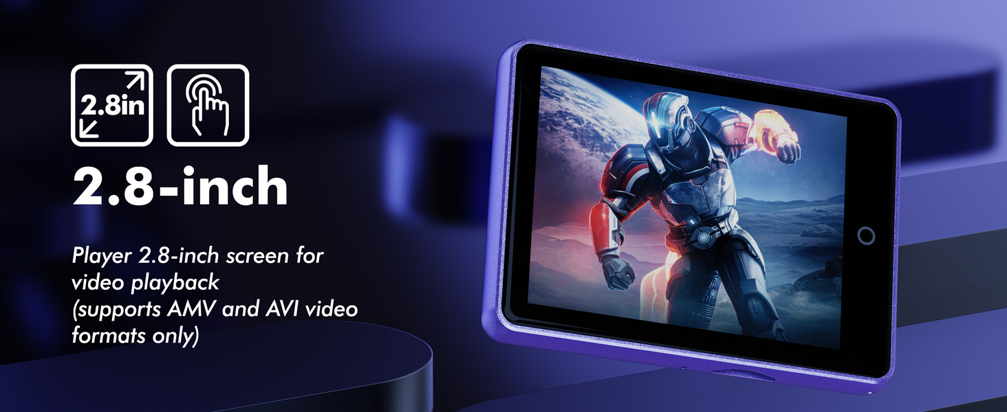 64GB MP3 Player with Bluetooth 5.3,FM Radio,Voice Recorder,Supports Up to 128GB