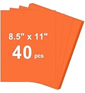 40 Sheets Cardstock 8.5x11, 65lb Orange Red Card Stock, Construction Paper, 180gsm Thick Printer ...