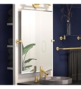 Gatco 4239S Latitude II, Frameless Rectangle Pivot Mirror, 31.5" H, Brushed Brass/Wall Mounted 31...