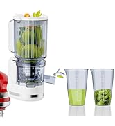 GVODE Masticating Juicer Attachment for KitchenAid Stand Mixer, Cold Press Slow Juicer with 4.9