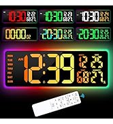 Large Digital Wall Mount Clock 17.3