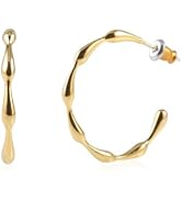 MUSTHAVE Chunky Gold Hoop | Earrings for Women | 18K Gold Plated | Hoop Earrings | Lightweight | ...