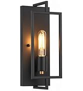 BAOSKOMES 1-Light Matte Black Wall Sconce,Metal Wall Sconce Light Fixtures,Ceramic E26 Base,Black...