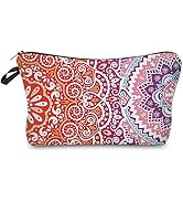 Deanfun Cosmetic Bag for Women, Mandala Flowers Waterproof Makeup Bags Roomy Toiletry Pouch Trave...