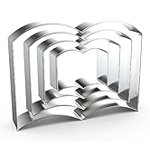 Open Book Cookie Cutter Set Assorted Sizes - 5 inch, 4 inch, 3 inch, 2 inch - 4 Piece - Stainelss...