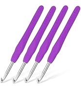 4PCS 5.0mm SizeH Crochet Hooks, Ergonomic Handle Crochet Hooks for Arthritic Hands, Smooth and Ex...