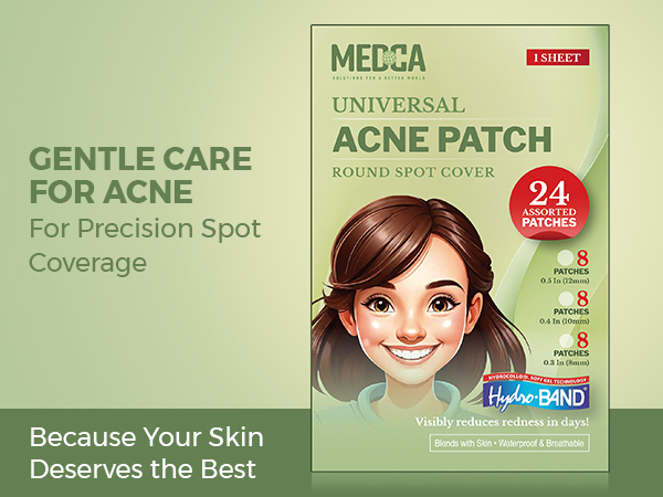 Acne Patches for Face - Hydrocolloid Bandages (108 Count) Pimple Patches for Face in 2 Universal Siz...