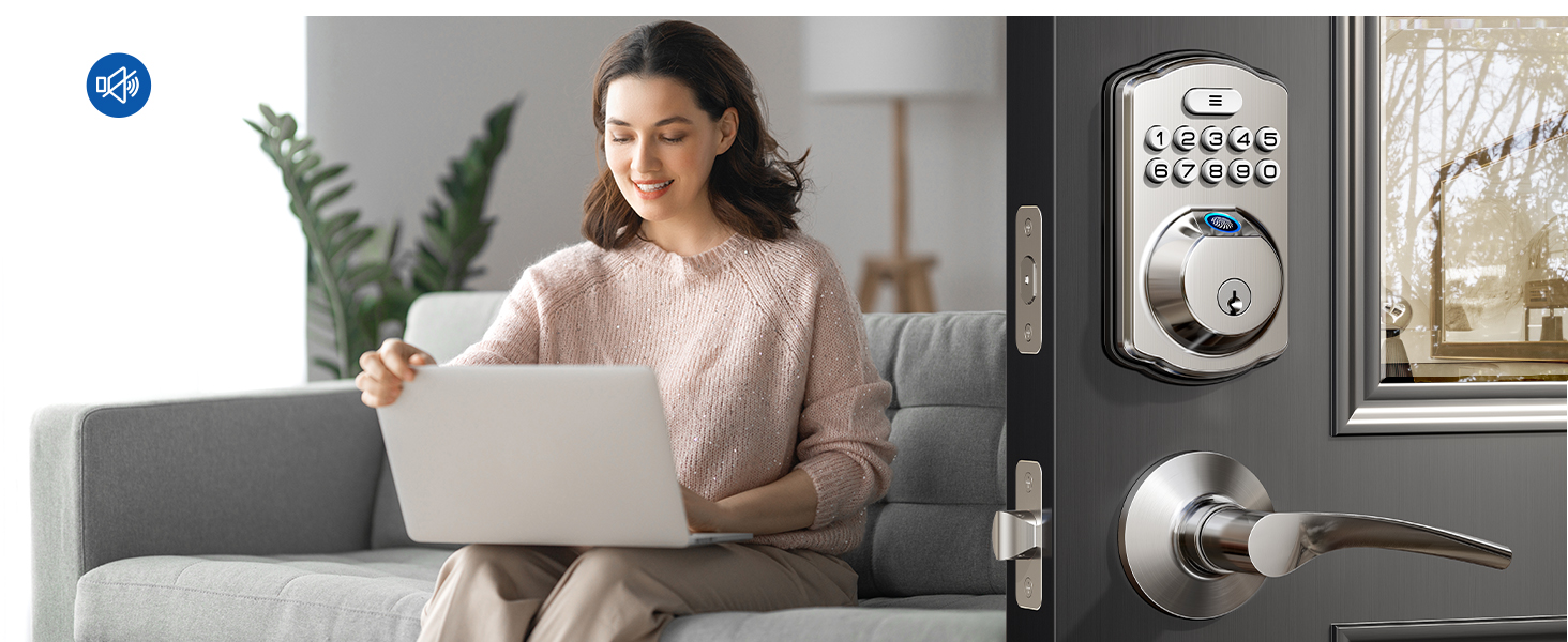 keyless entry door lock deadbolt with handle set