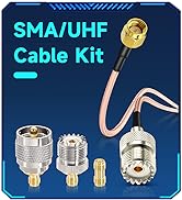 Superbat SMA Male to SO239 RF Coaxial Coax Cable 6inches + 3pcs Adapter Kit, SMA to UHF Cable + S...