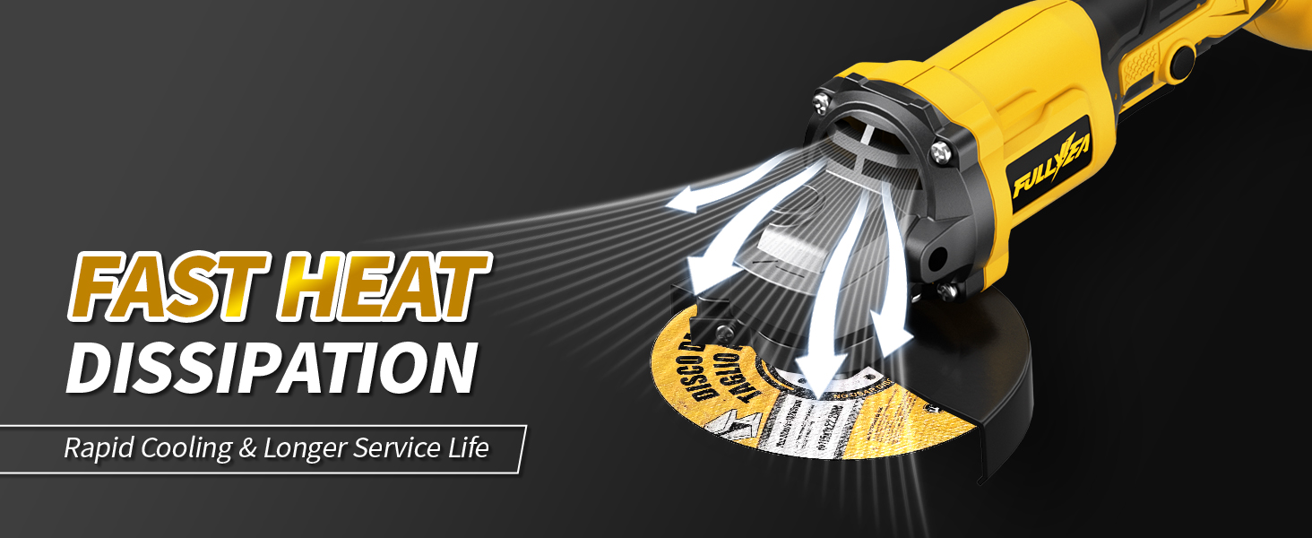 Cordless Angle Grinder with 3 Wheels, Power Angle Grinders with Batteries and Charger