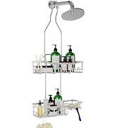 Joqixon Shower Caddy Hanging for Bathroom: Adjustable Height No Blocking to Shower Head - Rustpro...