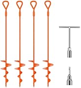Phopich 18''/30" Long Ground Anchor, Heavy Duty Earth Anchors Ground Anchors Screw in Kit with T-...