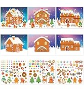30 Sheets Make a Gingerbread House Stickers DIY Craft, Christmas Gingerbread House Crafts Activit...