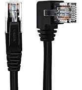 XANHAM 90 Degree Cat 6 Ethernet Cable Right Angle 6.6FT RJ45 Network Patch Cord Down/Up/Right/Lef...