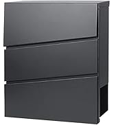 Jssmst Locking Mailbox Wall Mount- Waterproof mailboxes with Secure Key Lock and Newspaper Compar...