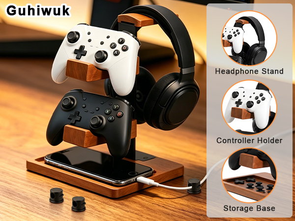 Headset Stand with Gaming Controller Holder