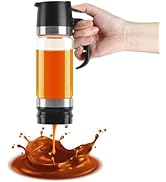 Aelga Coffee Syrup Dispenser, 12 OZ Glass Syrup Bottles with Handle, No Drip Pouring, Coffee Bar ...