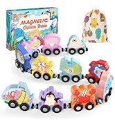 Zeoddler Toys for Toddlers, 11 Magnetic Wooden Sea Animals Train Set, Montessori Toys for Toddler...