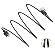 Black charging cable with spiral coiled design, featuring connector ends on both sides. Close-up detail of connector shown in circular inset.