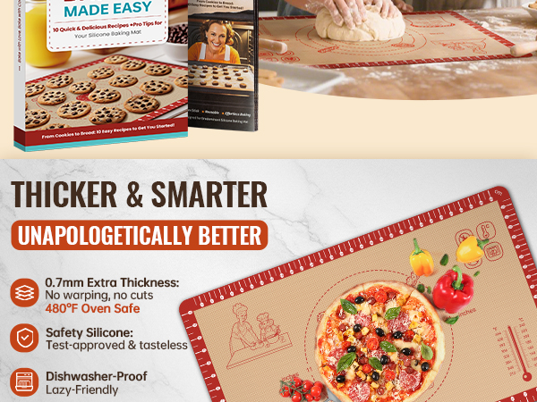 0.7mm silicone baking mats baking matt silicone baking sheet cookie sheet pizza mat surdough mat