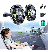 Nauttxon Battery Fan for Car Backseat - Rechargeable Car Fan for Backseat Kids Dogs [Comes with C...