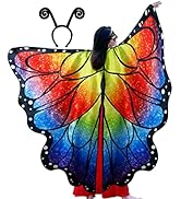 D.Q.Z Women Fairy Wings Butterfly Wings for Adults Fairy Lady Cape Halloween Costumes &amp; Headband ...