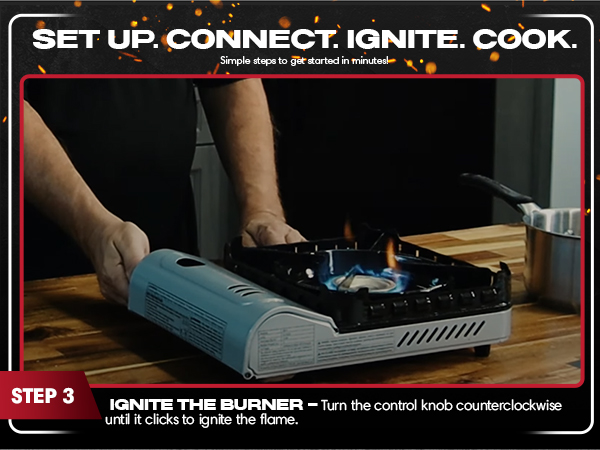 15,000 BTU Output Portable Butane Camping Stove by Chef Master