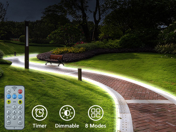 Solar Light Strip Outdoor Waterproof LED Light Strip Timer Self Adhesive Strip lights