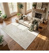 Washable Rugs 8x10 Area Rugs for Living Room,Ultra Soft Faux Wool Retro Carpets,Non Slip Backing,...