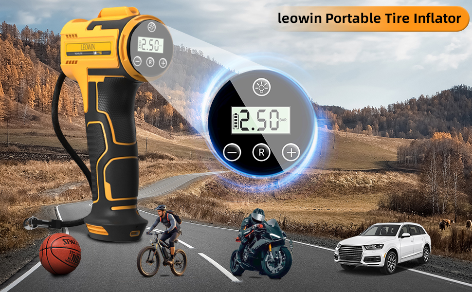 Cordless Tire Inflator Portable Air Compressor Pump